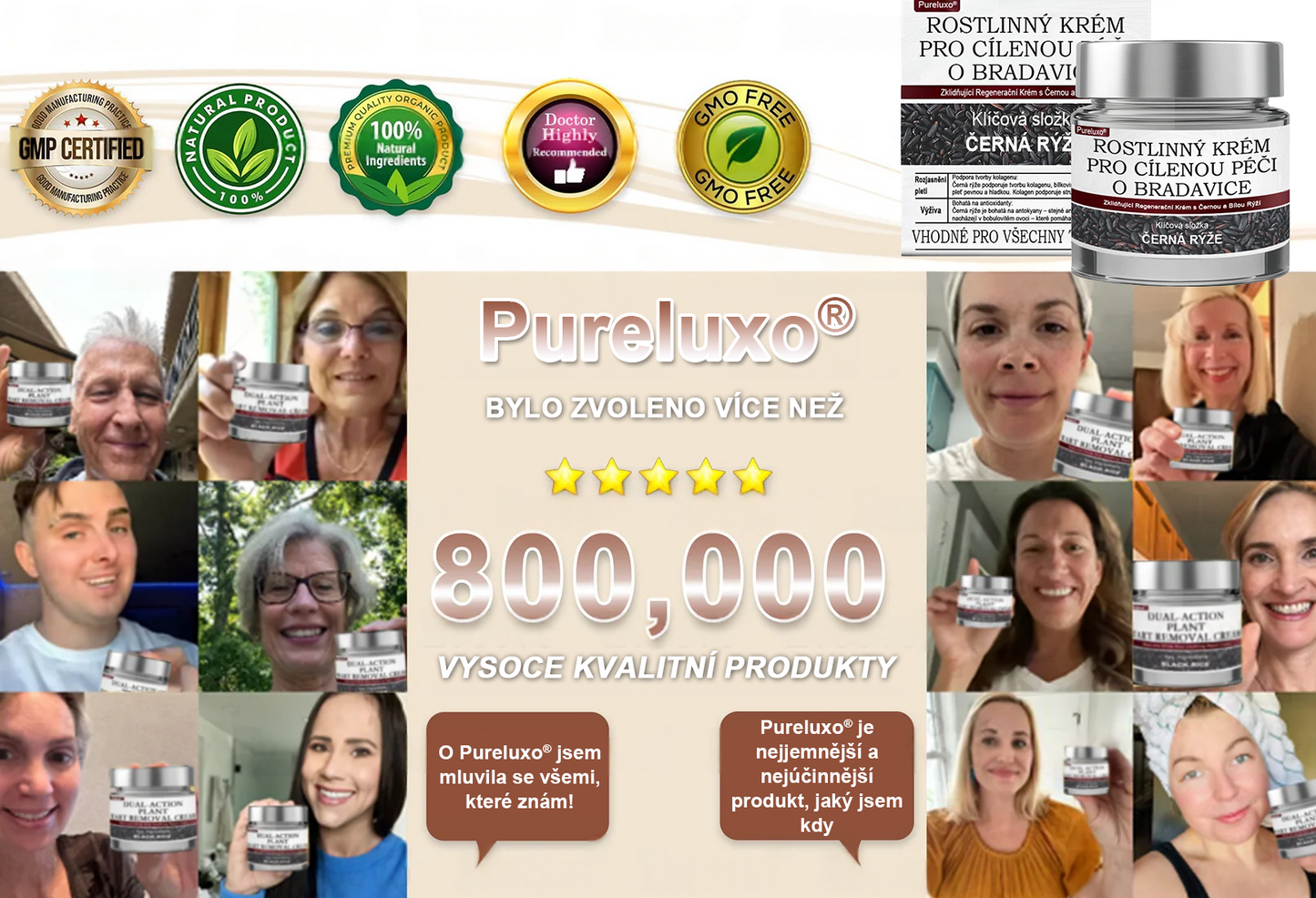 Pureluxo® Fekete Rizses Bőrregeneráló Krém 👨‍⚕️ (Szemölcsök, bőrkinövések, foltok és hiperpigmentáció kezelésére)
