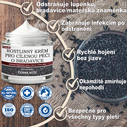 Pureluxo® Fekete Rizses Bőrregeneráló Krém 👨‍⚕️ (Szemölcsök, bőrkinövések, foltok és hiperpigmentáció kezelésére)