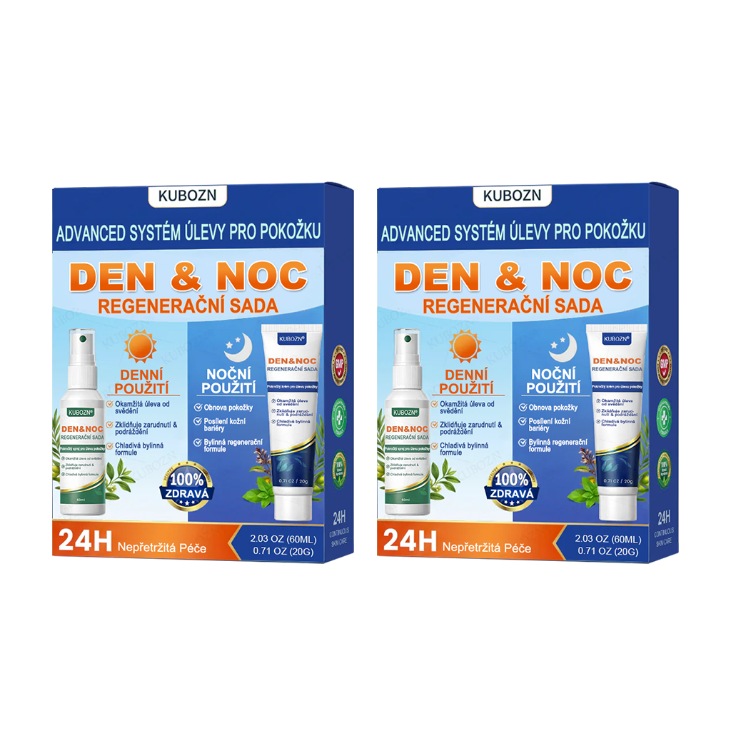 KUBOZN® Denní a noční regenerační systém pro psoriázu – 100% bez steroidů, dvojité řešení pro úlevu od plaků, šupinatění a svědění